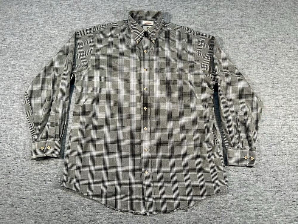 Viyella Shirt Mens Large Plaid Long Sleeve Button-Up Classic Preppy Casual